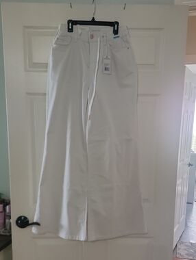 Judy Blue White Wide-Leg Jeans with Drawstring Waist